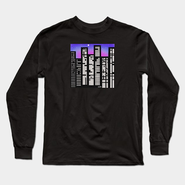 City scape Long Sleeve T-Shirt by vswizzart